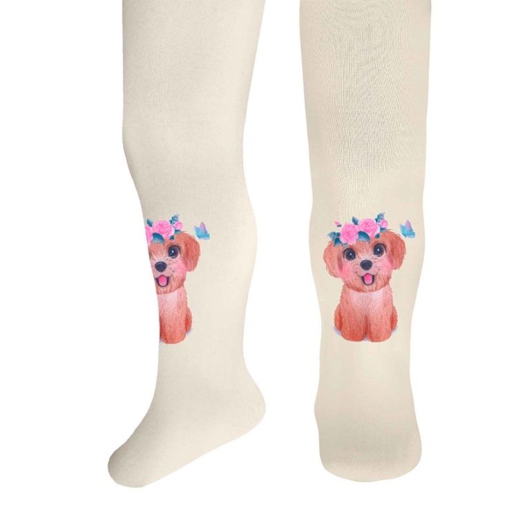 Rajstopy dziewczęce, ecru, Milusie