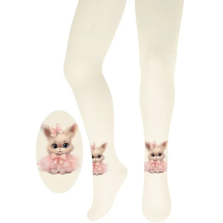 Rajstopy dziewczęce, ecru, Milusie