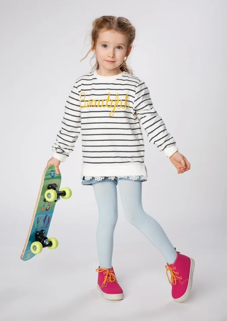 Rajstopy dziewczęce, jasnoniebieskie, 80 DEN, Julia, Marilyn