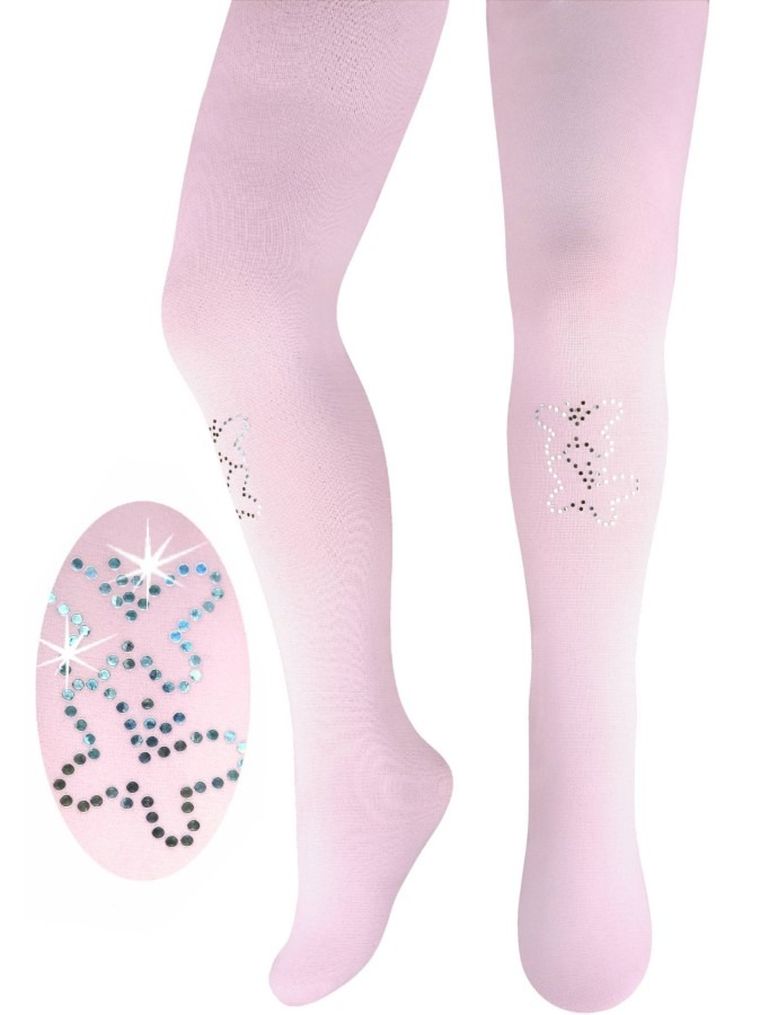Rajstopy dziewczęce, różowe, mikrofibra, Milusie