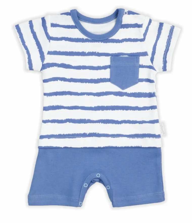Rampers chłopięcy, niebiesko-biały, Nicol