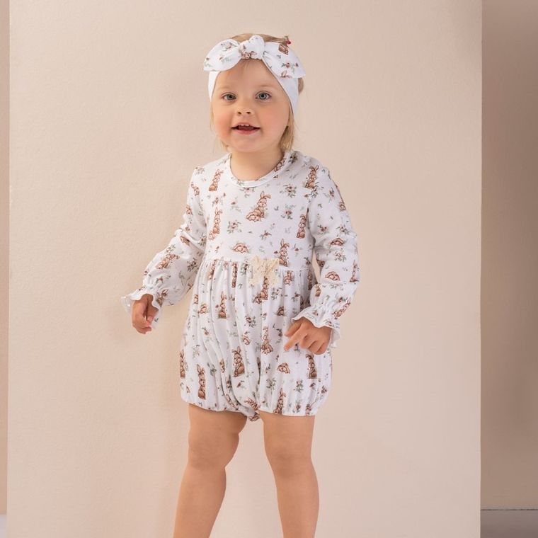 Rampers dziewczęcy, biały, Nicol