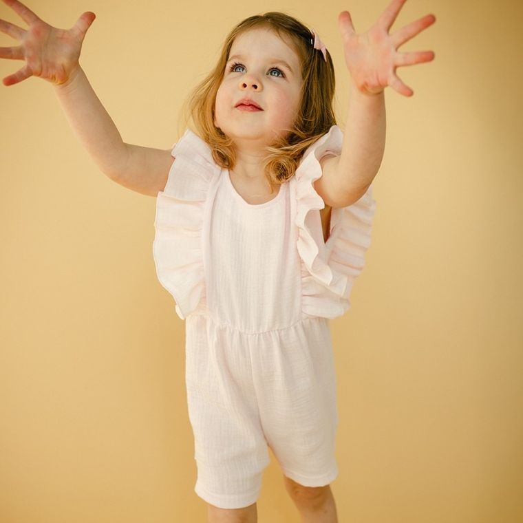 Rampers dziewczęcy, różowy, Eevi