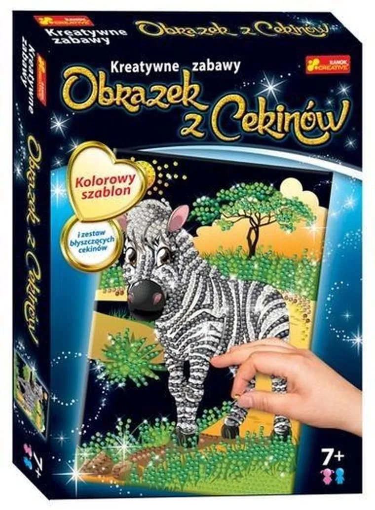 Ranok Creative, Zebra, cekinowy obrazek, zestaw kreatywny