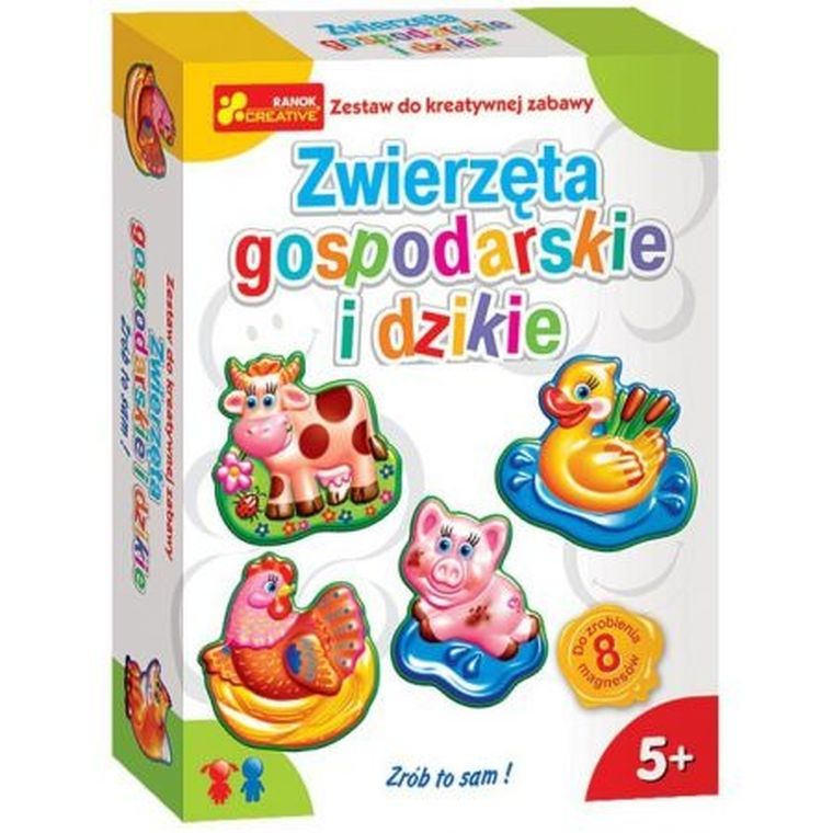 Ranok Creative, Zwierzęta gospodarskie i dzikie, gipsowe magnesy, zestaw kreatywny
