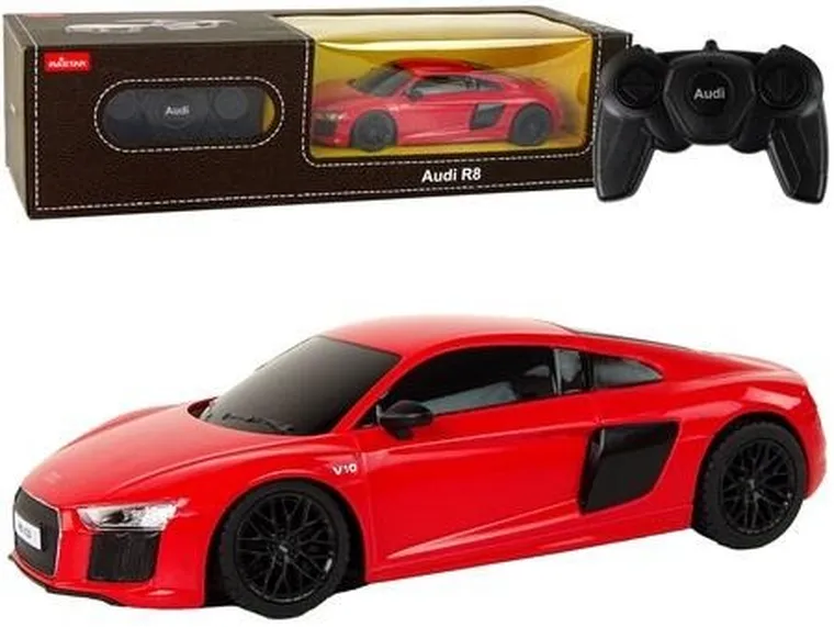 Rastar, Audi R8, pojazd zdalnie sterowany, czerwony, 1:24