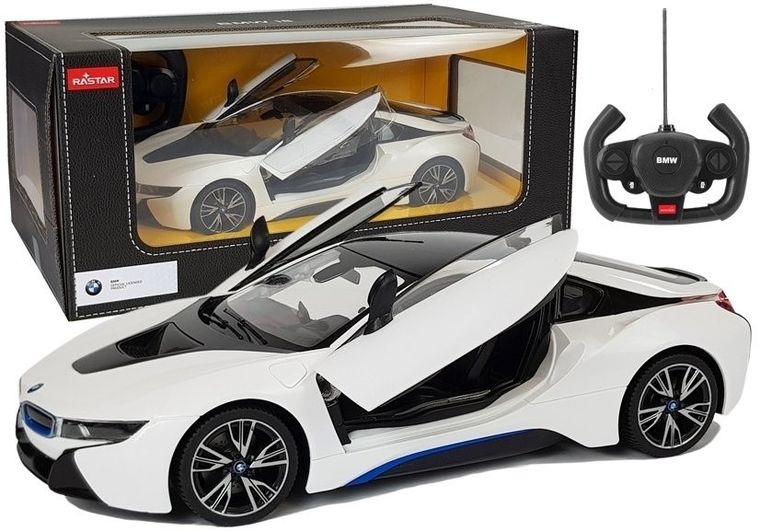 Rastar, BMW i8, pojazd zdalnie sterowany, biały, 1:14