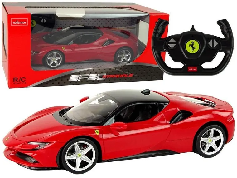 Rastar, Ferrari SF90, pojazd zdalnie sterowany, czerwony, 1:14