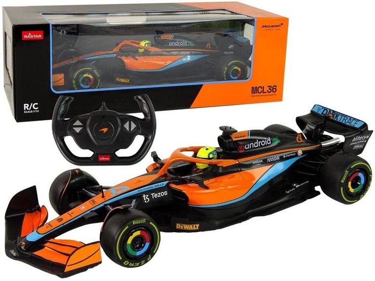 Rastar, McLaren F1, auto wyścigowe, pomarańczowe, 1:12