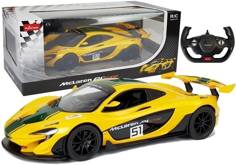 Rastar, McLaren P1 GTR, pojazd zdalnie sterowany, żółty, 1:14