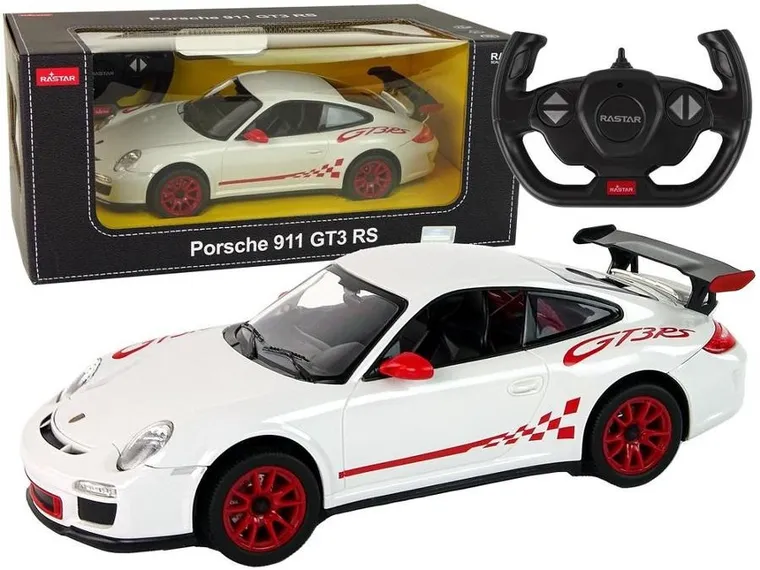 Rastar, Porsche 911 GT3 RS, pojazd zdalnie sterowany, biały, 1:14