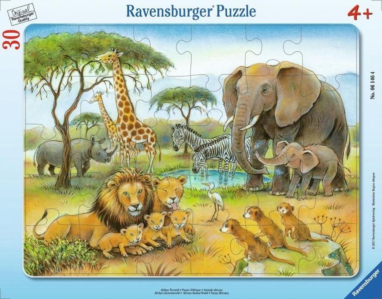 Ravensburger, Afrykański świat zwierząt, puzzle w ramce, 30 elementów