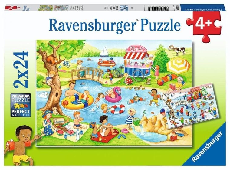 Ravensburger, At the Lake, puzzle, 2-24 elementy
