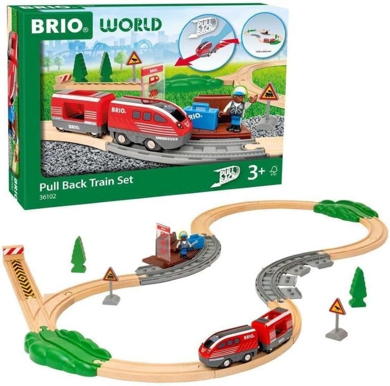 Ravensburger, Brio,Pull Back Train, tor kolejowy z pociągiem