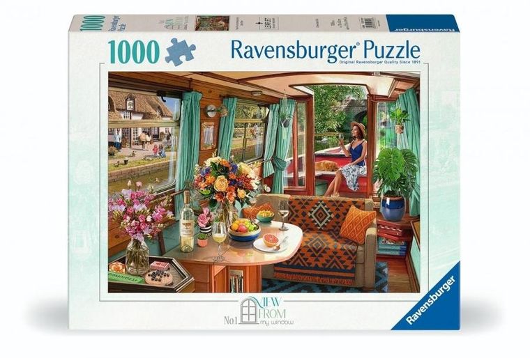 Ravensburger, Canal Boat, puzzle, 1000 elementów