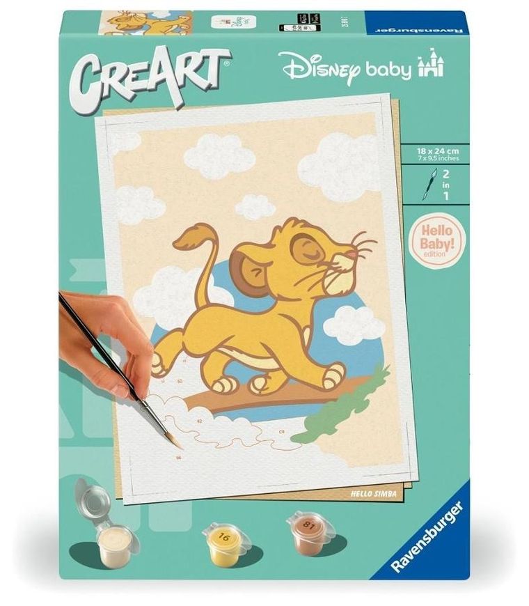 Ravensburger, CreArt, Disney Simba, malowanie po numerach