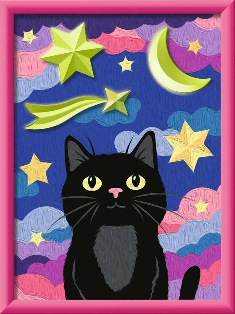 Ravensburger, CreArt Kids, malowanie po numerach z odlewami gipsowymi, Kot