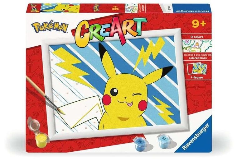 Ravensburger, CreArt, malowanie po numerach, Pikachu