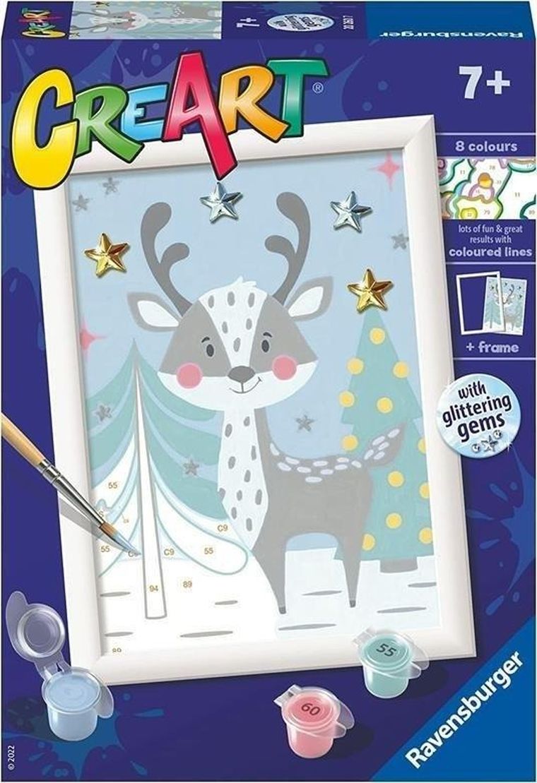 Ravensburger, CreArt, malowanie po numerach, Zimowy jelonek