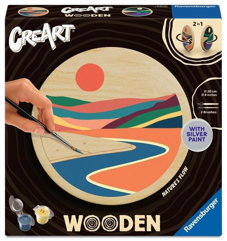 Ravensburger, CreArt Wooden, malowanie po numerach, Przepływ Natury