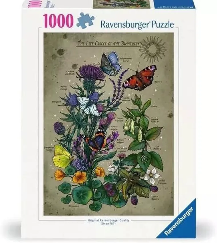 Ravensburger, Cykl życia motyla, puzzle, 1000 elementów