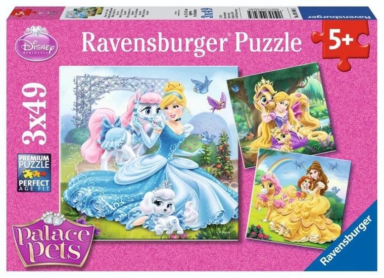 Ravensburger, Disney, Księżniczki, Zwierzaki z Pałacu, puzzle, 3-49