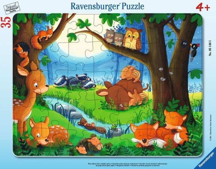 Ravensburger, Dobranoc, puzzle w ramce, 35 elementów