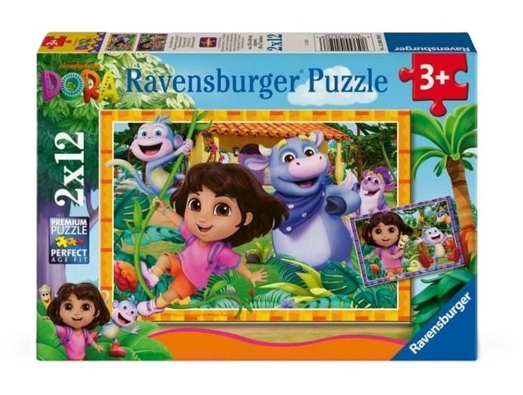 Ravensburger, Dora poznaje świat, puzzle, 2-12 elementów
