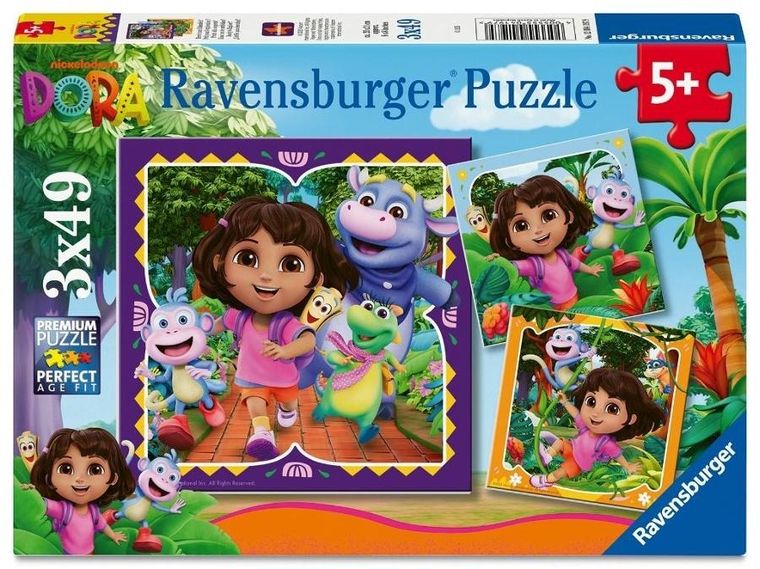 Ravensburger, Dora poznaje świat, puzzle, 3-49 elementów