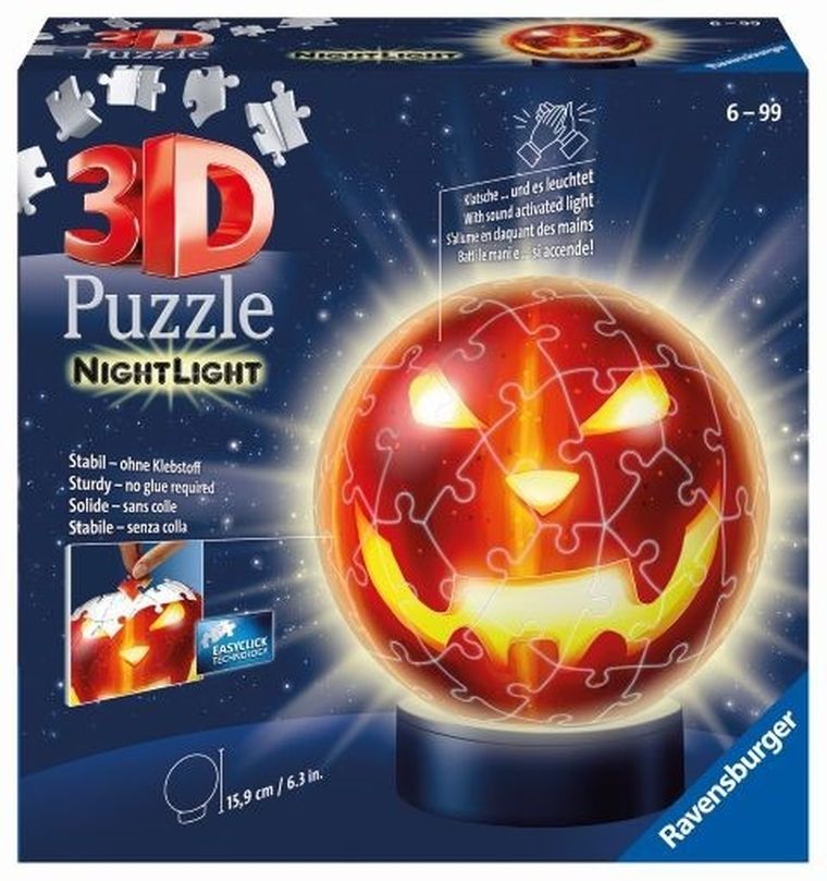 Ravensburger, Dynia świecąca w ciemności, puzzle 3D, 72 elementy