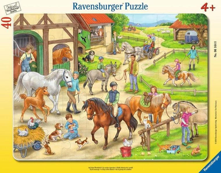 Ravensburger, Dzień na ranczu, puzzle w ramce, 40 elementów