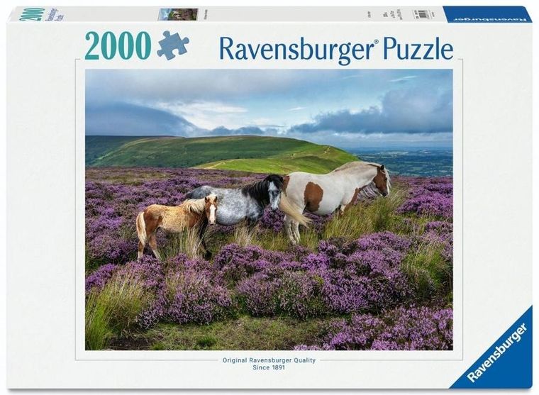 Ravensburger, Dzikie konie na wrzosowisku, puzzle, 2000 elementów