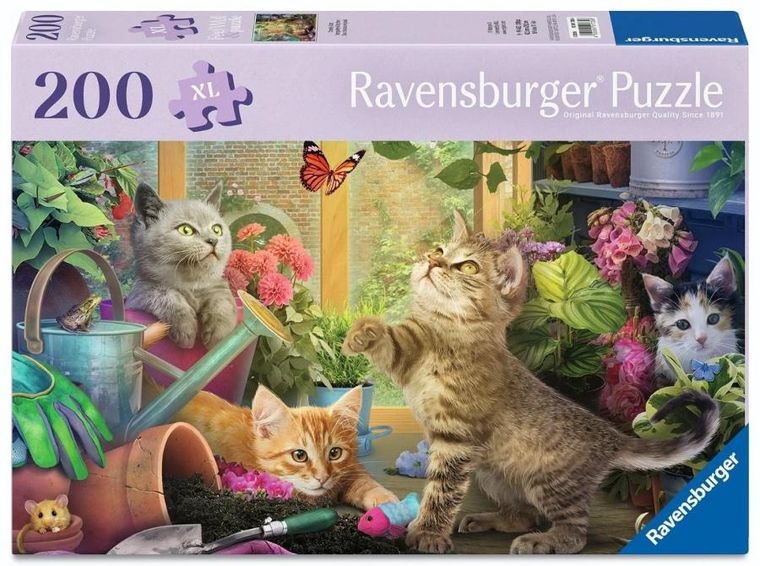 Ravensburger, Feel Well, Psotne koty, puzzle XL, 200 elementów