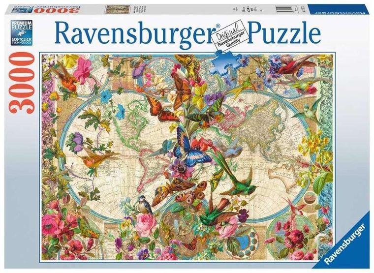 Ravensburger, Flora i Fauna. Mapa Świata, puzzle, 3000 elementów