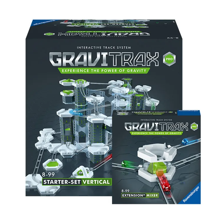 Ravensburger, GraviTrax Pro, zestaw startowy + Mixer, zestaw uzupełniający