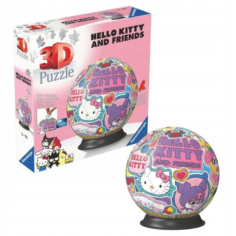 Ravensburger, Hello Kitty, Kula, puzzle 3D, 72 elementy