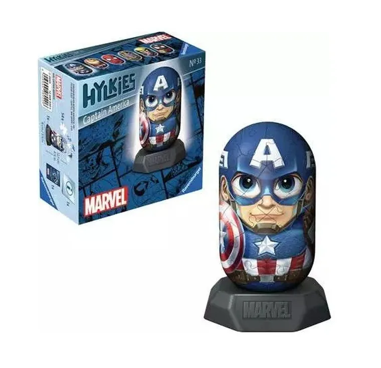 Ravensburger, Hylkies, Captain America, puzzle 3D, 56 elementów