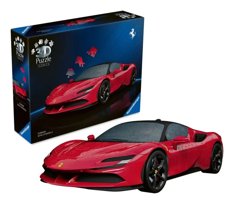 Ravensburger, Iconics, Ferrari SF90 Stradale, 1:18, puzzle 3D, 108 elementów