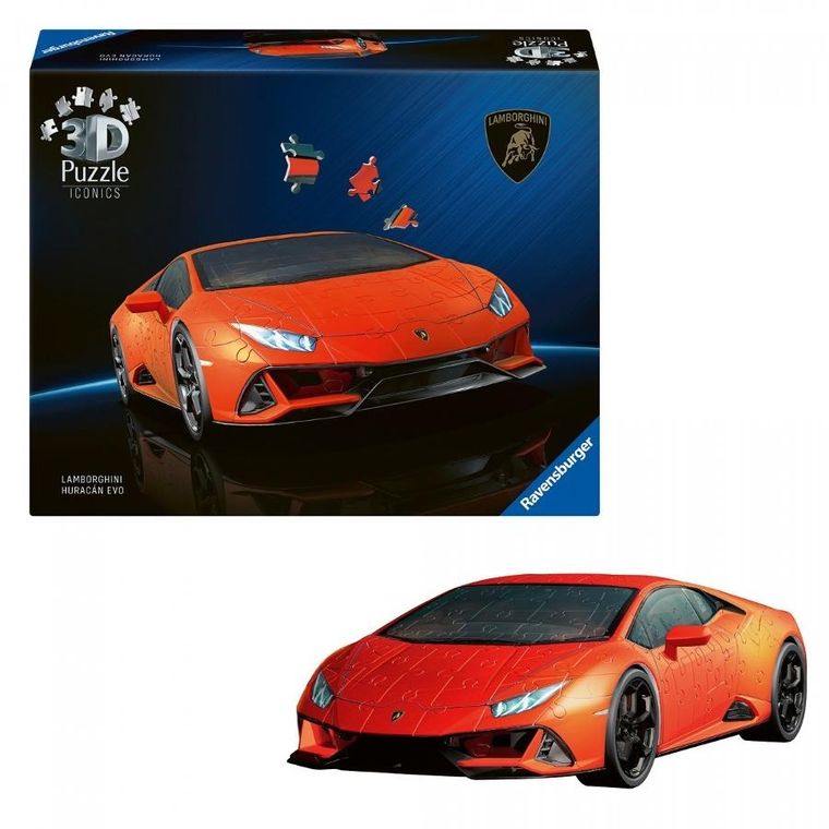 Ravensburger, Iconics, Lamborghini Huracan EVO Arando, puzzle 3D, 158 elementów