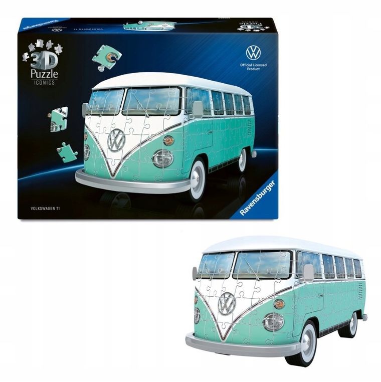 Ravensburger, Iconics, Volkswagen T1, puzzle 3D, 185 elementów