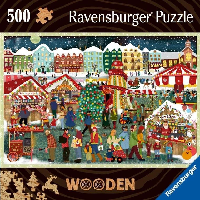 Ravensburger, Jarmark świąteczny, puzzle drewniane, 500 elementów