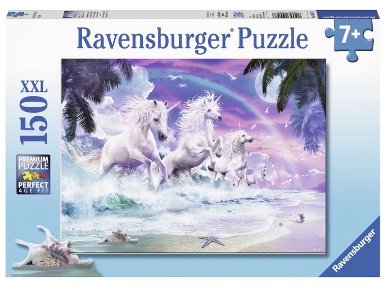 Ravensburger, Jednorożce na plaży, puzzle, 150 elementów
