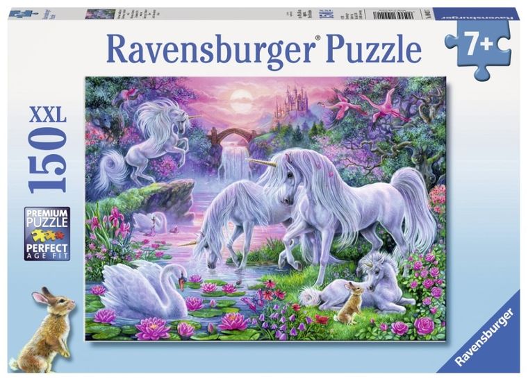 Ravensburger, Jednorożce o zachodzie słońca, puzzle, 150 elementów
