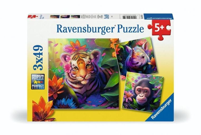 Ravensburger, Jungle Babies, puzzle, 3-49 elementów