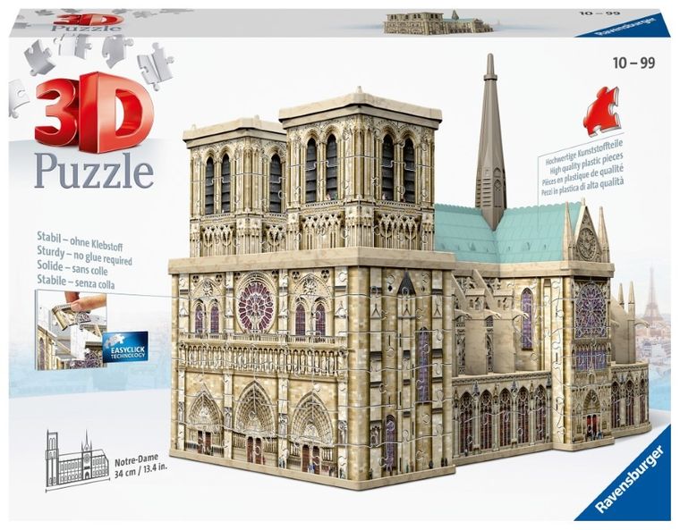Ravensburger, Katedra Notre Dame, puzzle 3D, 324 elementy