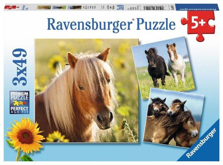 Ravensburger, Kochane konie, puzzle, 3-49 elementów
