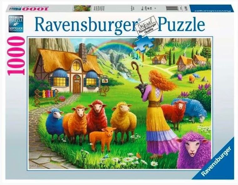 Ravensburger, Kolorowa wełna, puzzle 2D, 1000 elementów