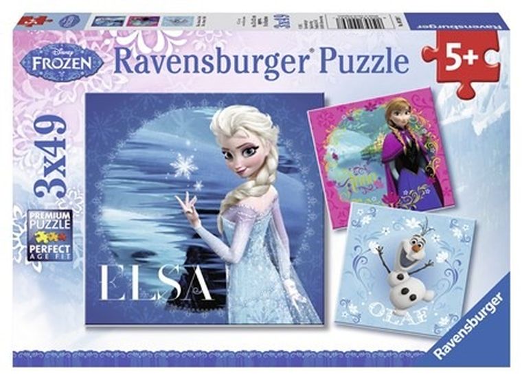 Ravensburger, Kraina Lodu, Elsa, Anna & Olaf, puzzle 3w1, 3-49 elementów