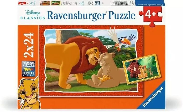 Ravensburger, Król Lew, puzzle, 2-24 elementów