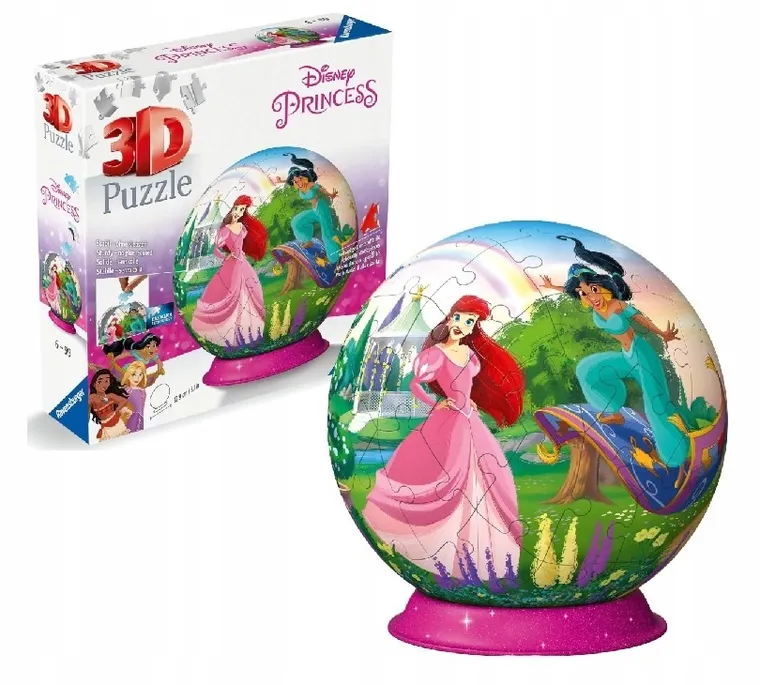 Ravensburger, Księżniczki Disneya, Kula, puzzle 3D, 73 elementy